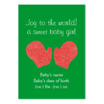 Christmas themed pocket birth announcement business cards