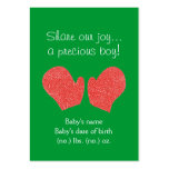 Christmas themed pocket birth announcement business cards