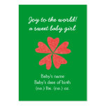 Christmas themed pocket birth announcement business cards