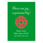 Christmas themed pocket birth announcement business cards
