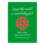 Christmas themed pocket birth announcement business cards