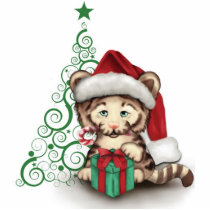 Christmas Tiger Sculpture Cut Out