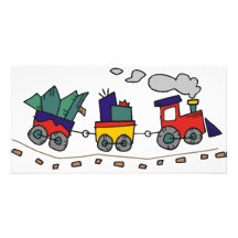 Christmas Train Photo Greeting Card