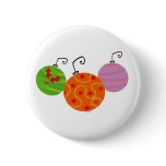 Christmas tree balls pinback button