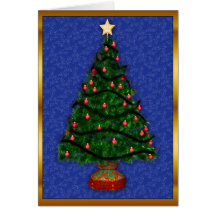 Christmas Tree Blue Christmas Card