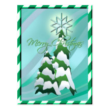 CHRISTMAS TREE & BORDER by SHARON SHARPE Post Cards