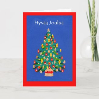 Christmas Tree Card with Finnish Greeting card