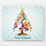 Christmas Tree Cartoon Collage mousepads