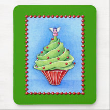 Christmas Tree Cupcake green Mousepad