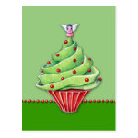 Christmas Tree Cupcake green Postcard