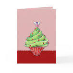 Christmas Tree Cupcake red2 Card