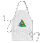 Christmas Tree Hand Drawn and Painted aprons