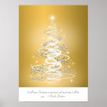 Christmas Tree In Gold Print