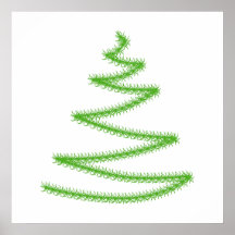Christmas Tree in Green, Simple and Stylish. Poster