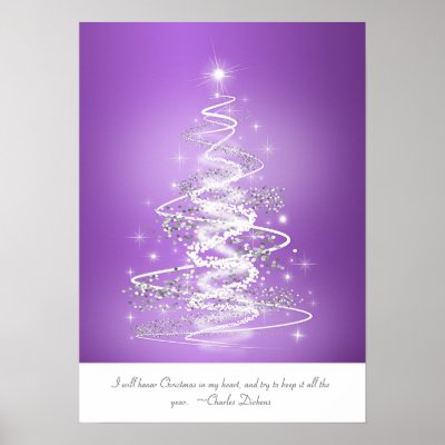 Christmas Tree In Purple Posters