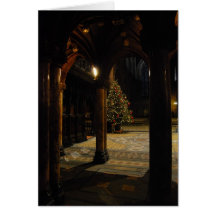 Christmas tree inside church cards