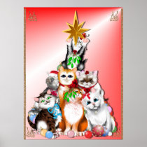 Christmas Tree Kitte Poster