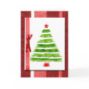 Christmas Tree On Fabric Greeting Card card