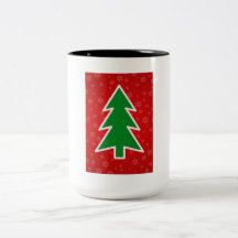 Christmas Tree on Red background Coffee Mugs