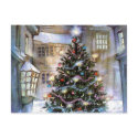 Christmas tree on street postcards