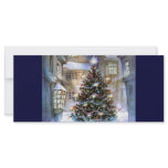 Christmas tree on street rack cards