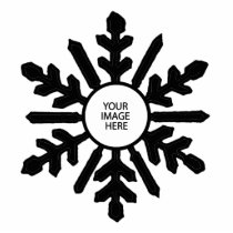Christmas Tree Ornament Snowflake 1 Black  White Photo Cutouts