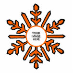 Christmas Tree Ornament Snowflake 1 Orange  White photo sculptures