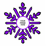 Christmas Tree Ornament Snowflake 1 Purple  White photo sculptures