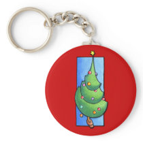 Christmas Tree red Keychain