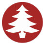 Christmas Tree, Red Round Sticker