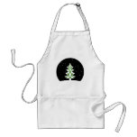 Christmas Tree Ribbons Snowy Sky Green aprons