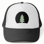 Christmas Tree Ribbons Snowy Sky Green hats