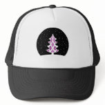 Christmas Tree Ribbons Snowy Sky Purple hats