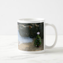 Christmas Tree Right Side Waves Rocks Coffee Mug