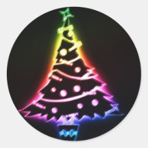christmas tree round stickers