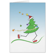 Christmas Tree Runner Cards with Greeting inside