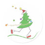 Christmas Tree Runner Round Sticker