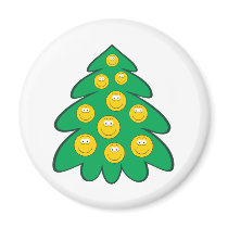 Christmas Tree  Smiley Face Refrigerator Magnets