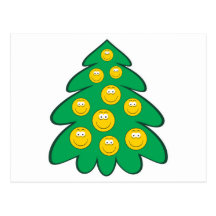 Christmas Tree  Smiley Face Postcards
