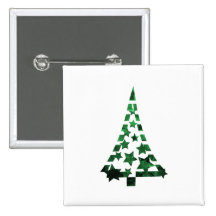 Christmas Tree stars n dashes mottled green Buttons