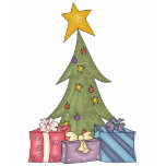 Christmas tree with star & packages t-shirts