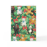Christmas Tree with Teddy Bear Ornaments Greeting Cards
