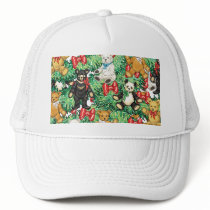 Christmas Tree with Teddy Bear Ornaments Hats