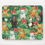 Christmas Tree with Teddy Bear Ornaments Mouse Pads