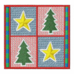 Christmas trees and stars embroidered women's polo embroidered shirts