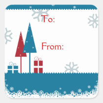 Christmas Trees Blue stickers