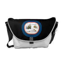Christmas Trees on the River Messenger Bags