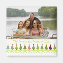 Christmas trees personalised photo magnet