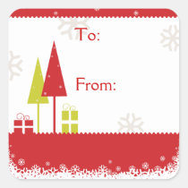 Christmas Trees Red stickers