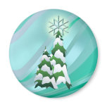 CHRISTMAS TREES & STAR by SHARON SHARPE Fridge Magnet